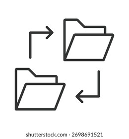 File sharing icon in line design. file sharing, communication, cloud, collaboration, data, workflow, technology on white background vector. File sharing editable stroke icon