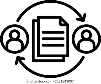File Sharing Icon Line Vector Illustration