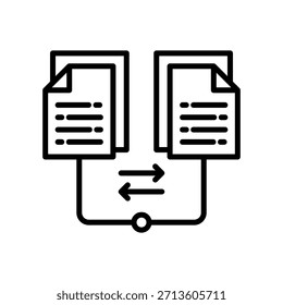 Ilustración vectorial de línea de icono de uso compartido de archivos