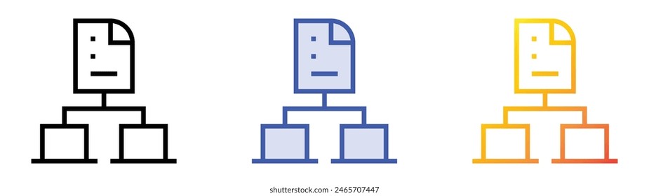 icono para compartir archivos. Diseño de estilo de relleno lineal, azul y degradado aislado sobre fondo blanco
