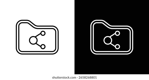 Esquema del icono de uso compartido de archivos. Vector editable EPS 10