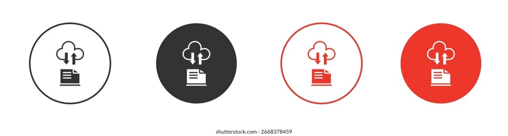 Symbolpaket für Dateifreigabe. Clipart Vectordesign