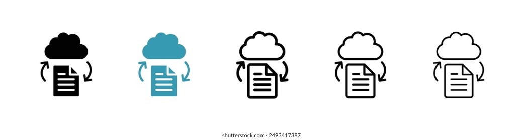 File sharing icon pack. line style EPS 10