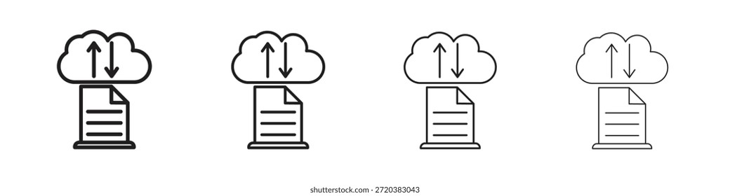 Conjunto de iconos para compartir archivos, Ilustración, Negro