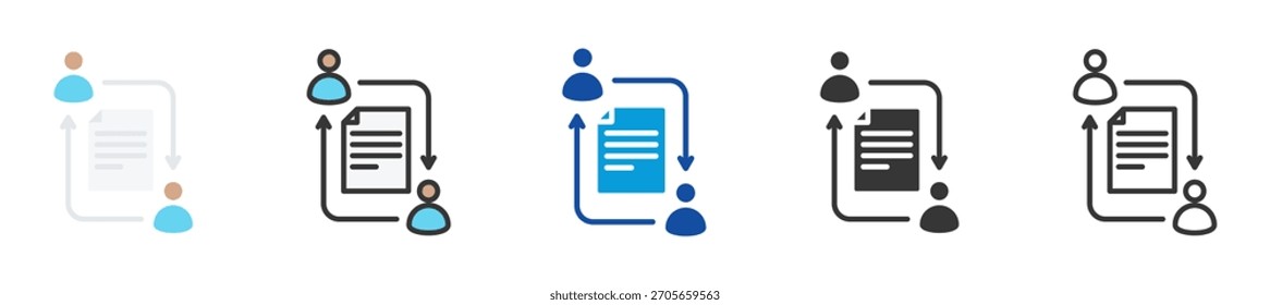 Dateifreigabe-Symbol Set Multi-Stil verschiedene Sammlung