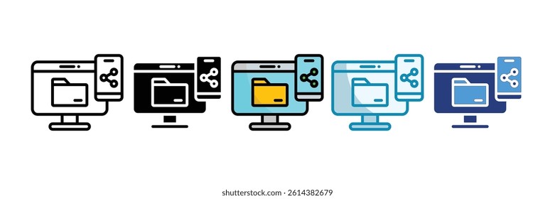 File Sharing Icon Set Multiple Style Collection