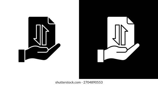 Vetor de silhueta de ícone de compartilhamento de arquivos em cores pretas. estilo de design de logotipo de símbolo plano