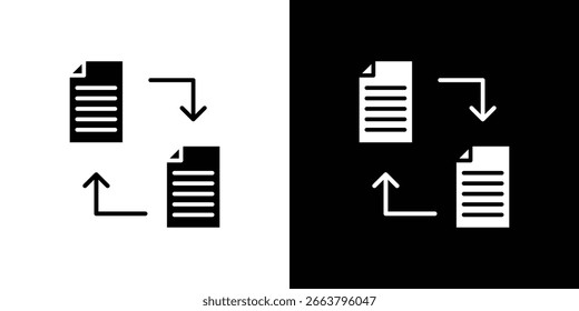 Símbolo de icono de uso compartido de archivos. Diseño simple y plano para Web y App móvil