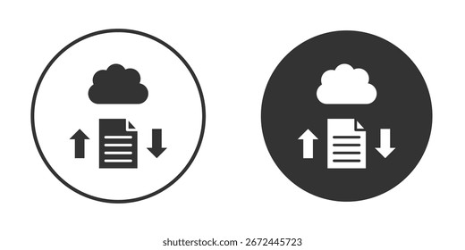 Icono de intercambio de archivos Clipart de Vector en colores negros. adecuado para trabajo gráfico