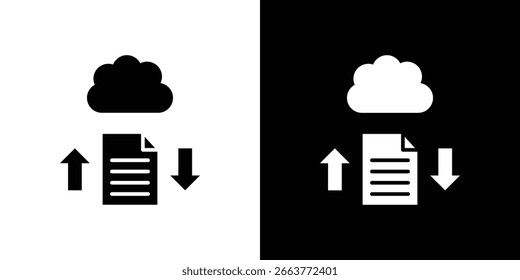 Ilustración vectorial de iconos de intercambio de archivos - Colección de iconos vectoriales de estilo negro de alta calidad