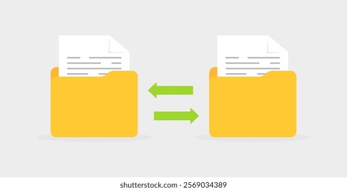 File sharing icons. Folder icons. Flat style. Vector icons.