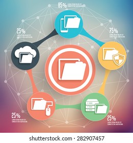 File Sharing Info Graphic Design Business Stock Vector (Royalty Free ...