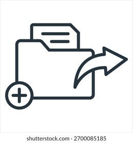 File Sharing Outline Icon Vector Illustration