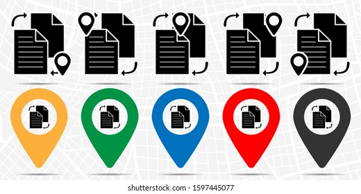 File sharing in style icon in location set. Simple glyph, flat illustration element of web, minimalistic theme icons