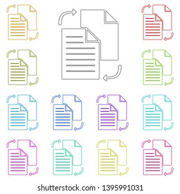 file sharing in style multi color icon. Simple thin line, outline vector of web icons for UI and UX, website or mobile application