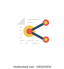 file sharing vector flat color icon 