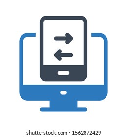 file sharing vector glyph colour icon 