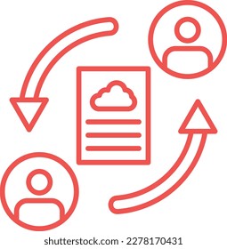 Icono vectorial de uso compartido de archivos. Se puede usar para imprimir, móviles y aplicaciones web.