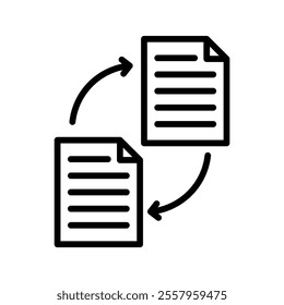 file sharing Vector Lineal Icon on white background.