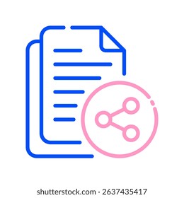 File Sharing Vector for Online Collaboration. Cloud document illustration, remote access concept, modern business teamwork.