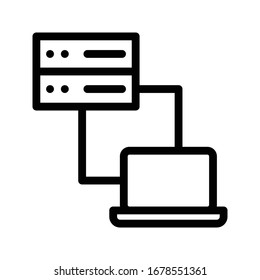 icono de línea delgada vectorial de uso compartido de archivos 