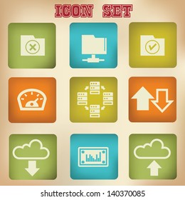 File sharing vintage icons,vector