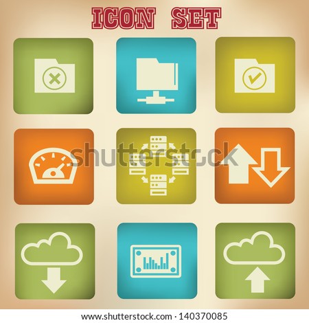 File sharing vintage icons,vector