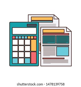 file sheet with calculator in white background