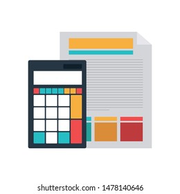 file sheet with calculator in white background
