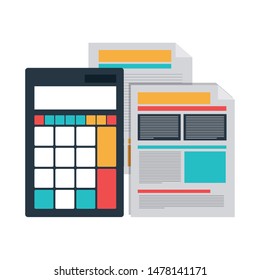 file sheet with calculator in white background