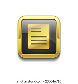 File Sign Gold Vector Icon Button
