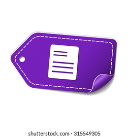 File Sign Violet Vector Icon Design