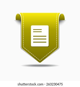 File Sign Yellow Vector Icon Design