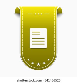 File Sign Yellow Vector Icon Design