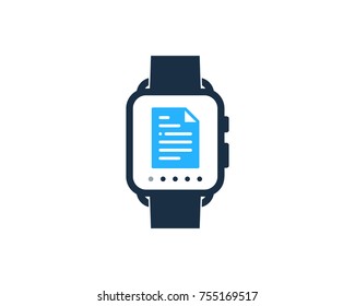 File Smart Watch Icon Logo Design Element