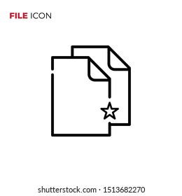 File star icon vector on white background