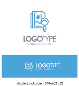 File, Static, Search, Computing Blue Logo Line Style