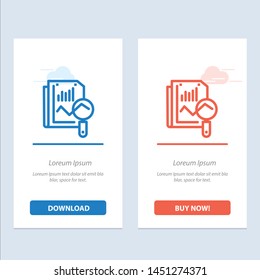 File, Static, Search, Computing  Blue and Red Download and Buy Now web Widget Card Template