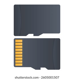 File Storage Black MicroSd Card Vector. Simple MicroSd Card Element. MicroSd Card Icon.