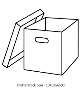 File storage box. Vector outline icon isolated on white background.