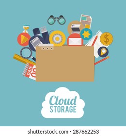 file storage design over blue background, vector illustration