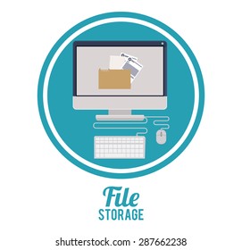 file storage design over white background, vector illustration