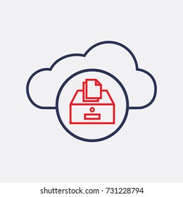 File Storage Icon Cloud Symbol. Flat Isolated Vector Graphic. Designed for web and software interfaces