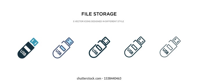 file storage icon in different style vector illustration. two colored and black file storage vector icons designed in filled, outline, line and stroke style can be used for web, mobile, ui