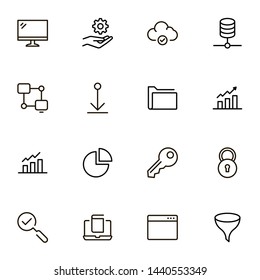 File storage icon set. Collection of high quality black outline logo for web site design and mobile apps. Vector illustration on a white background