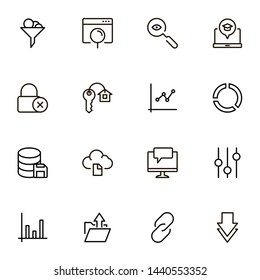 File storage icon set. Collection of high quality black outline logo for web site design and mobile apps. Vector illustration on a white background