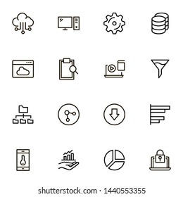 File storage icon set. Collection of high quality black outline logo for web site design and mobile apps. Vector illustration on a white background