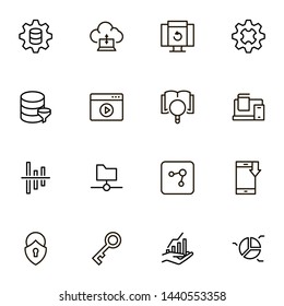 File storage icon set. Collection of high quality black outline logo for web site design and mobile apps. Vector illustration on a white background