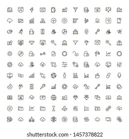 File storage icon set. Collection of high quality black outline logo for web site design and mobile apps. Vector illustration on a white background