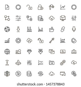 File storage icon set. Collection of high quality black outline logo for web site design and mobile apps. Vector illustration on a white background
